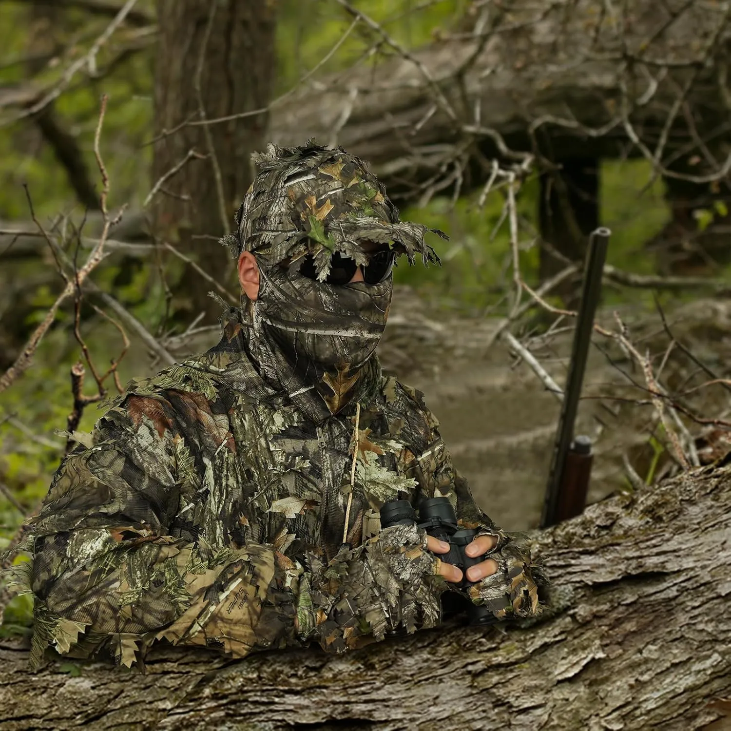 LOOGU Hunting Ghillie Suit, 3D Leafy Camo Suit Military and Shooting Accessories Tactical Gear Clothing