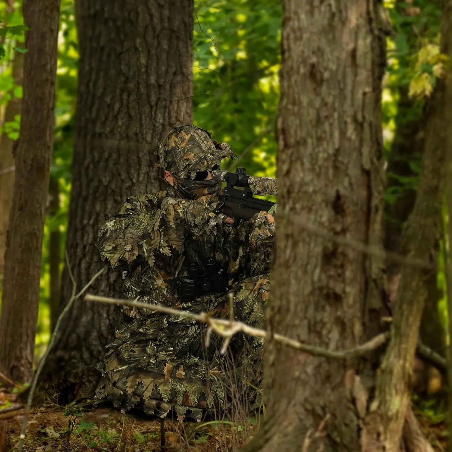 LOOGU Hunting Ghillie Suit, 3D Leafy Camo Suit Military and Shooting Accessories Tactical Gear Clothing