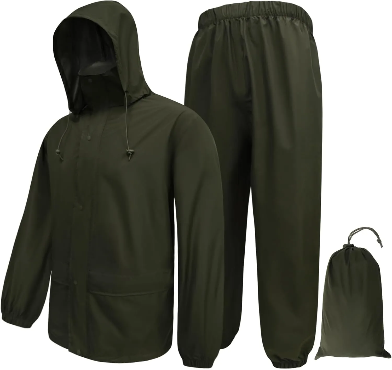 LOOGU Men's Lightweight Waterproof Rain Coat with Breathable Hood