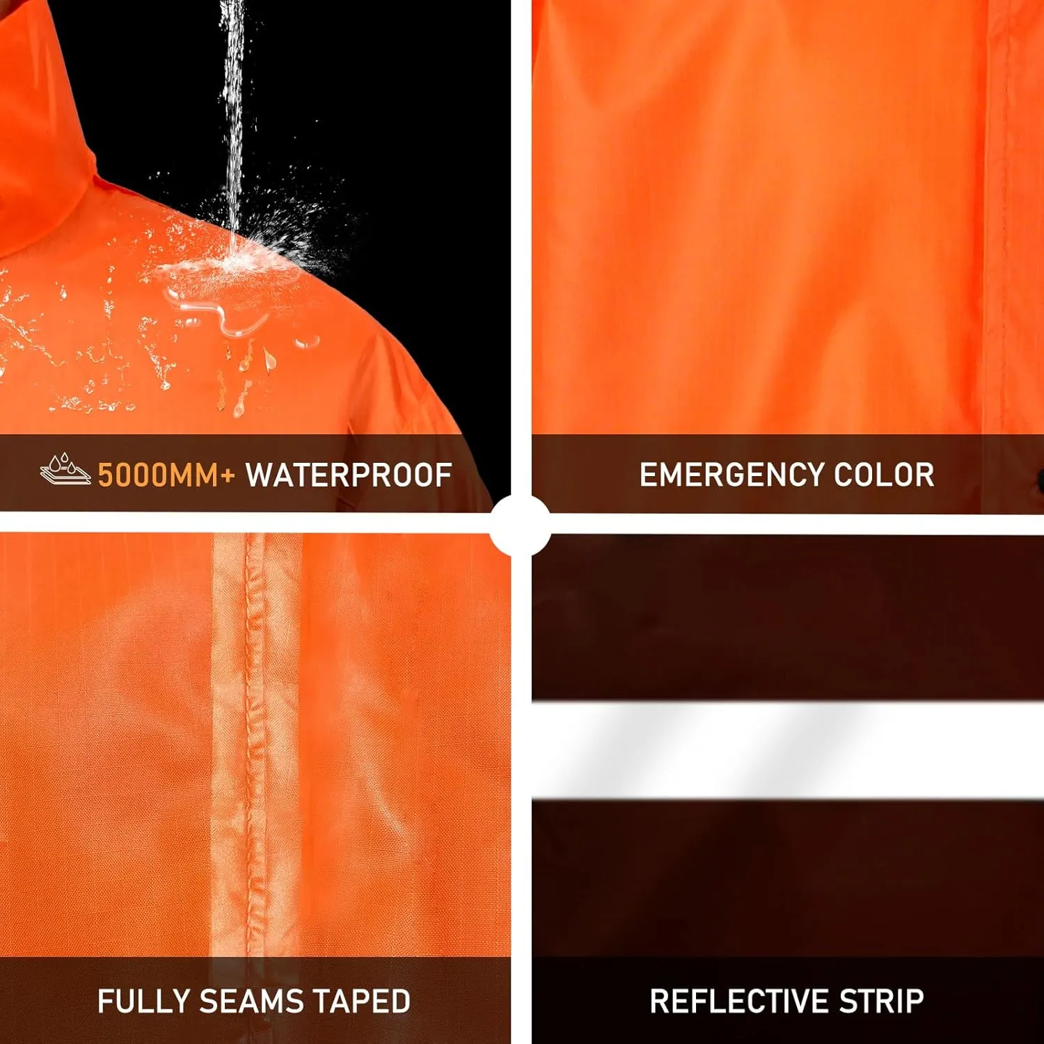 LOOGU Men's Lightweight Waterproof Rain Coat with Breathable Hood