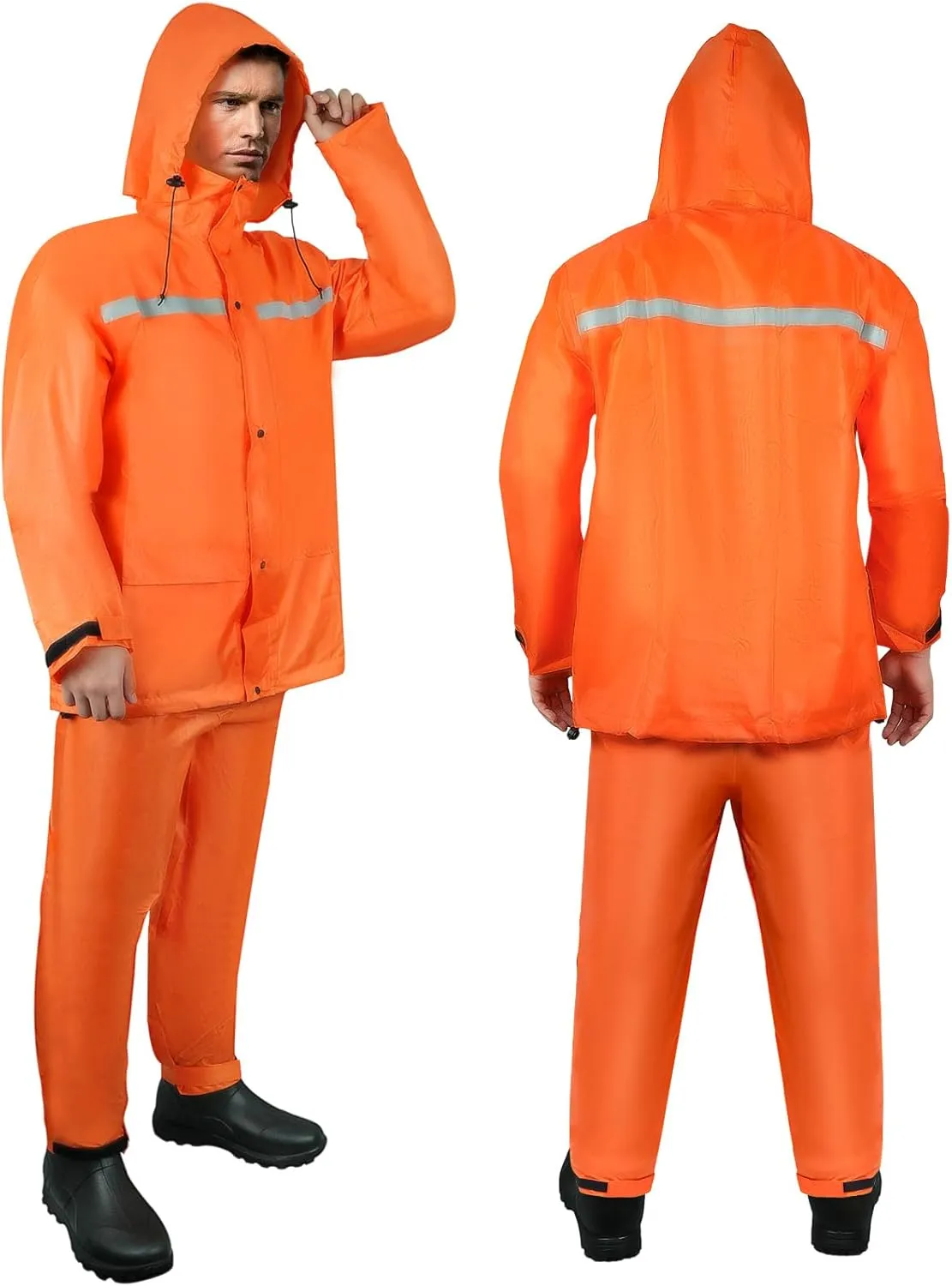 LOOGU Men's Lightweight Waterproof Rain Coat with Breathable Hood