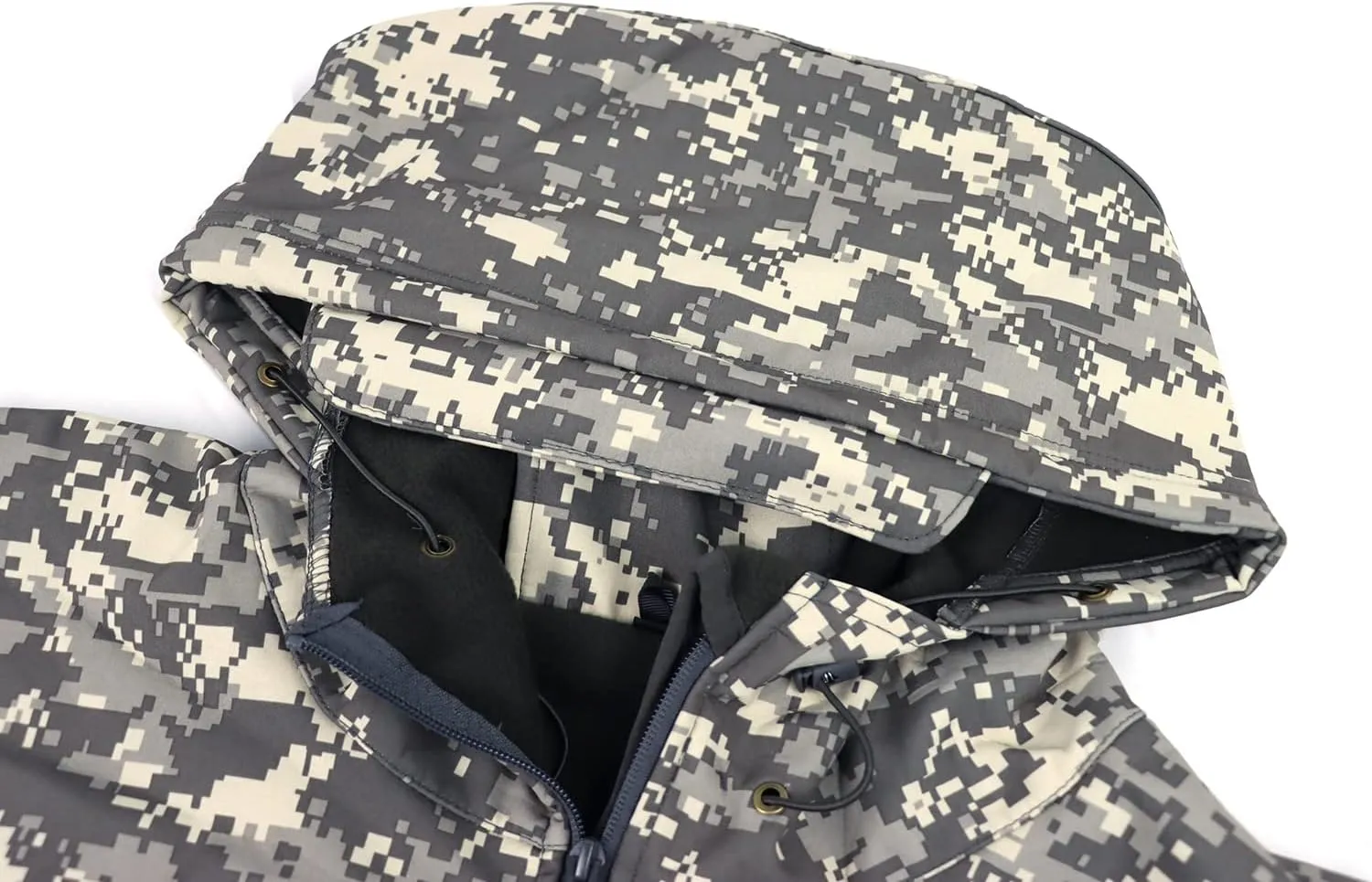 Men's Softshell Jacket Waterproof Fleece Hooded Outdoor Hunting Coat