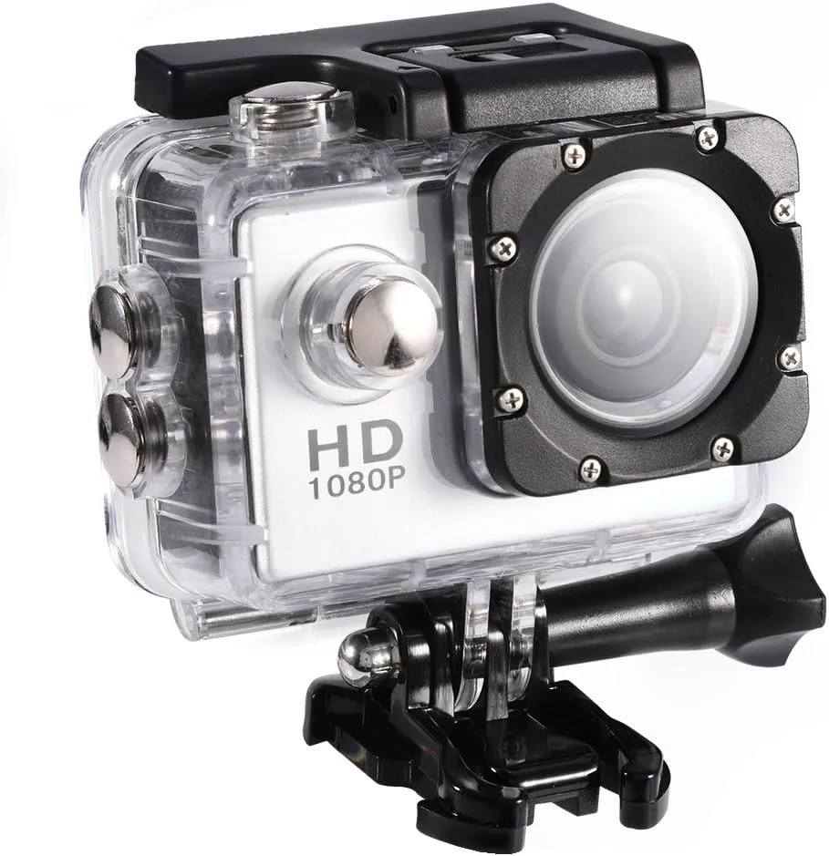 Mini Action Camera, 1080P 12MP Sports Camera Full HD 2.0 Inch Action Cam 30m/98ft Underwater Camera with Mounting Accessories Kits
