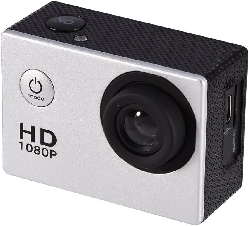 Mini Action Camera, 1080P 12MP Sports Camera Full HD 2.0 Inch Action Cam 30m/98ft Underwater Camera with Mounting Accessories Kits