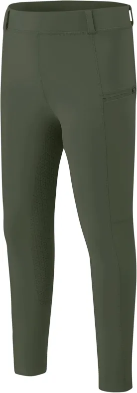 MoFiz Girls Horse Riding Pants Summer Full Seat Silicone Kids Equestrian Breeches Youth Schooling Tights Zipper Pockets