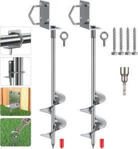 Multi-Purpose Ground Anchors,Trampoline Stakes,Heavy Duty Earth Anchor Kit for Tent Mobile Home Shed Swing Set Fence,Dog Tie Out Stake