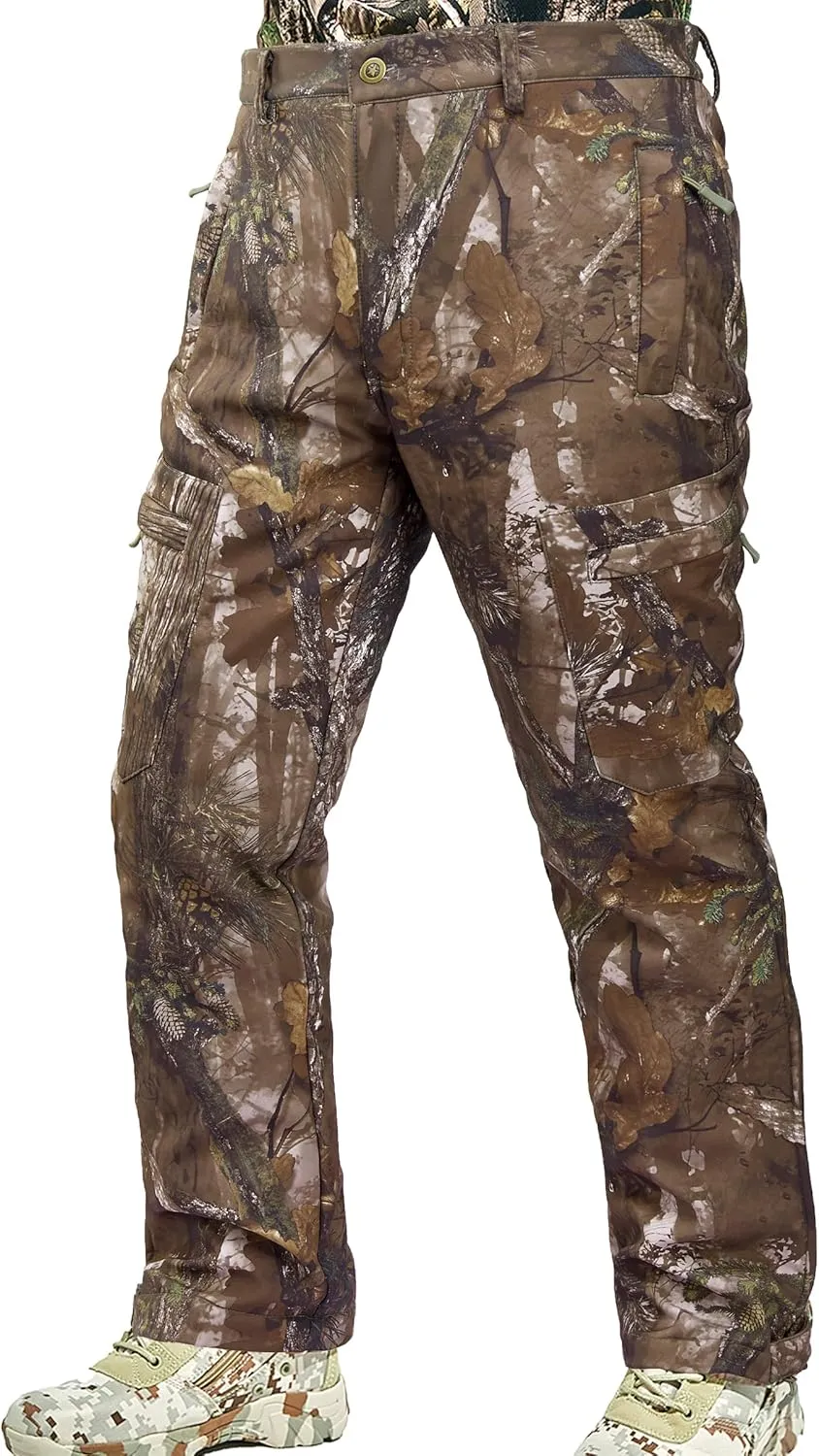 NEW VIEW Camo Hunting Pants for Men Cold Weather, Insulated Hunting Pants with Warm Fleece Lining for Winter Deer Duck Hunts