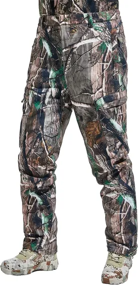NEW VIEW Camo Hunting Pants for Men Cold Weather, Insulated Hunting Pants with Warm Fleece Lining for Winter Deer Duck Hunts
