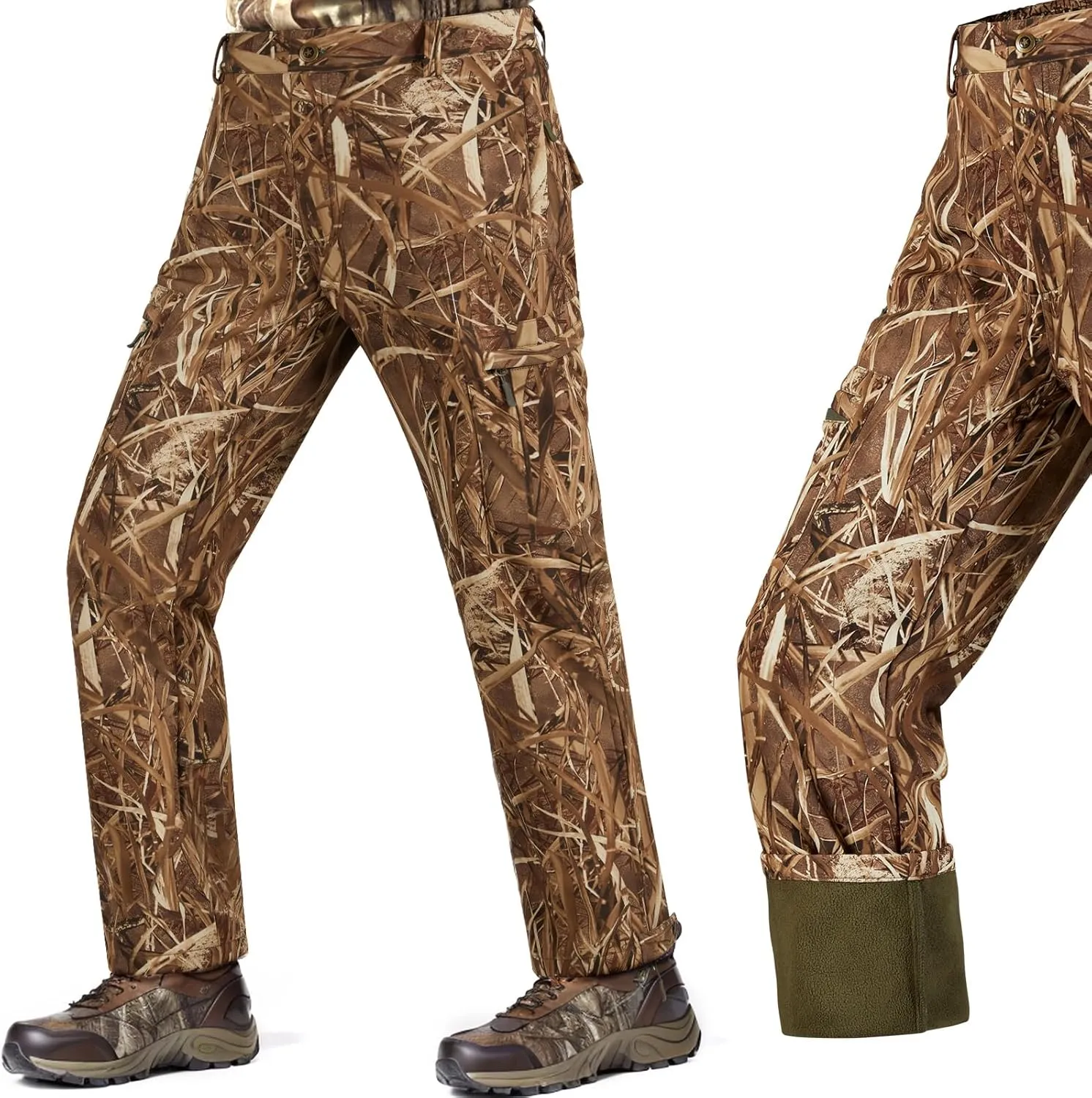 NEW VIEW Camo Hunting Pants for Men Cold Weather, Insulated Hunting Pants with Warm Fleece Lining for Winter Deer Duck Hunts