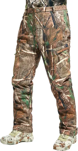 NEW VIEW Camo Hunting Pants for Men Cold Weather, Insulated Hunting Pants with Warm Fleece Lining for Winter Deer Duck Hunts