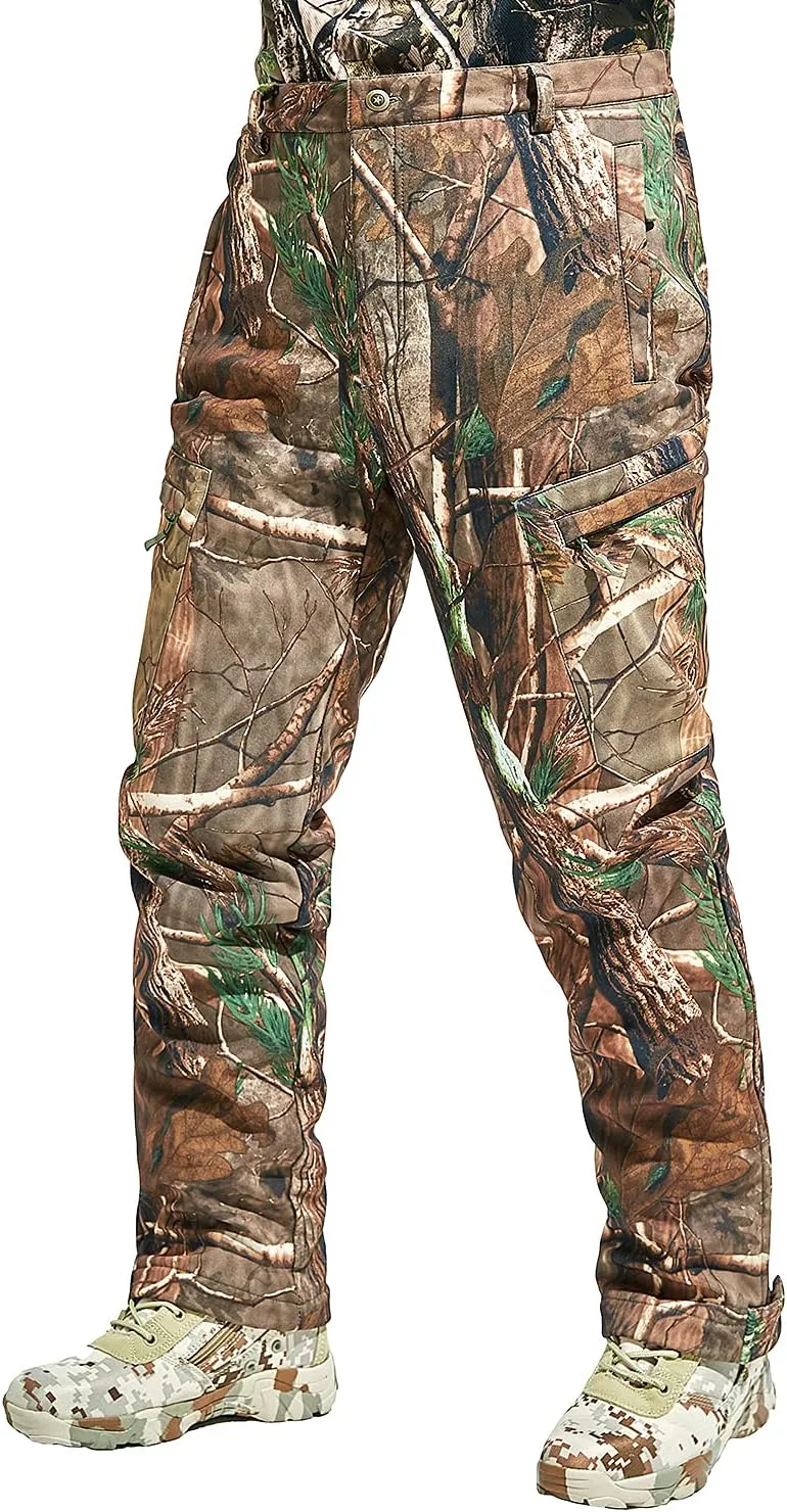 NEW VIEW Camo Hunting Pants for Men Cold Weather, Insulated Hunting Pants with Warm Fleece Lining for Winter Deer Duck Hunts