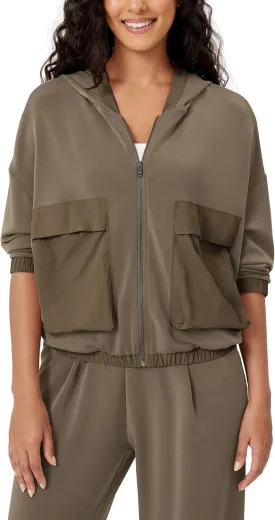 ODODOS Women's Modal Soft Full-Zip Hoodies with Pockets Casual Fall Outfit Hooded Jacket