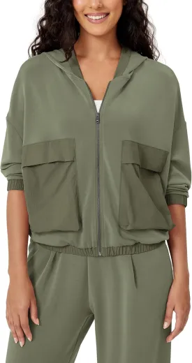 ODODOS Women's Modal Soft Full-Zip Hoodies with Pockets Casual Fall Outfit Hooded Jacket