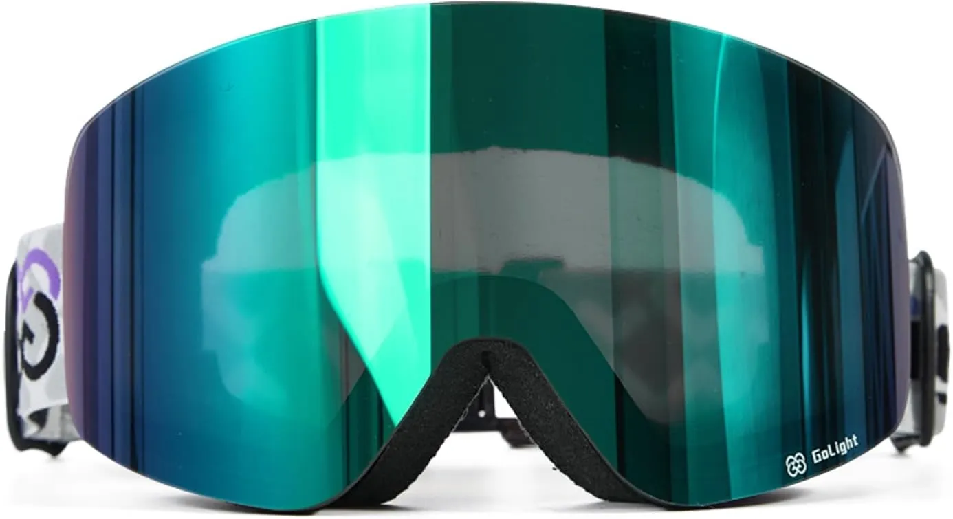 OTG Ski Goggles for Men & Women  Frameless Cylindrical Full REVO Lens, Anti-Fog, UV Protection, Ultra Wide View