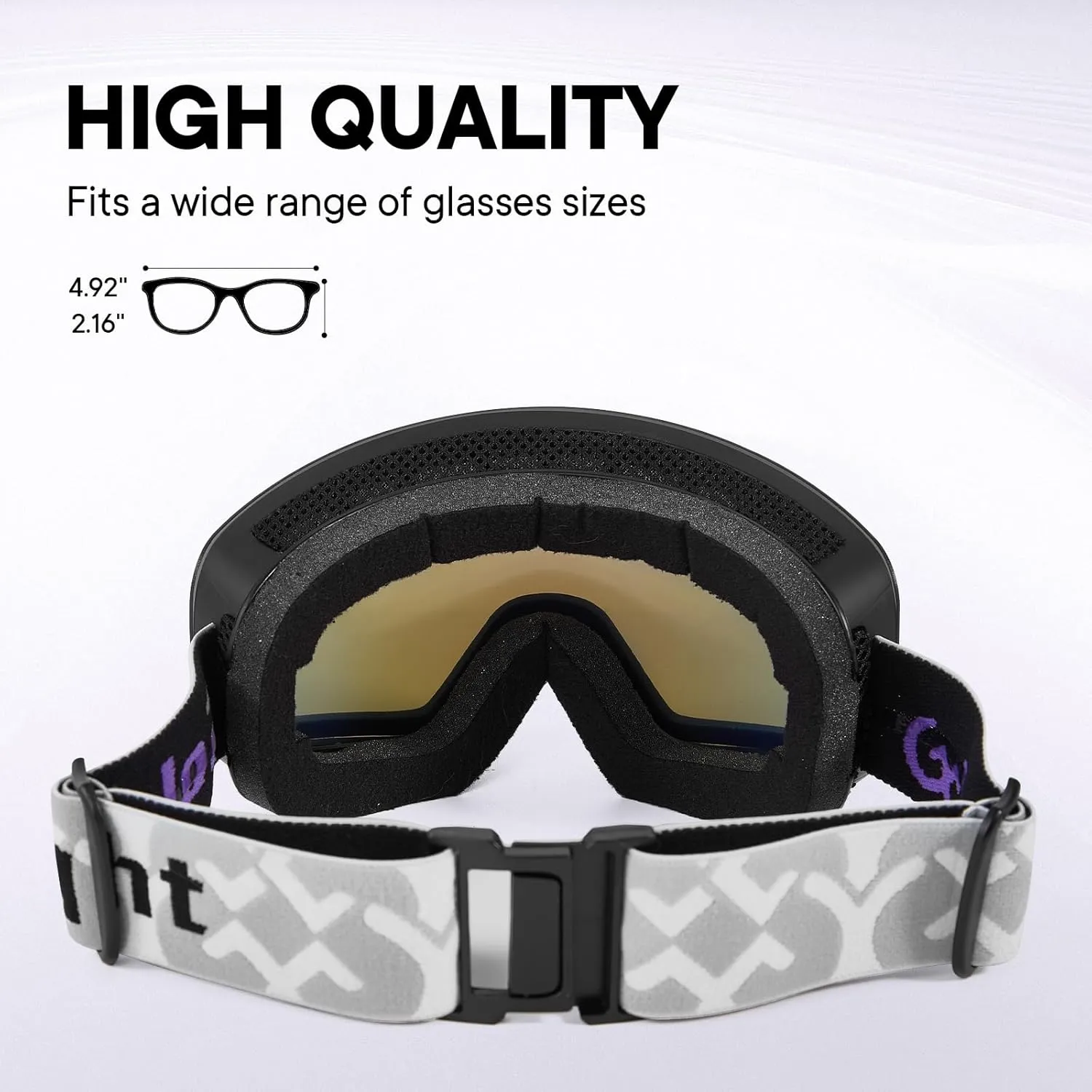OTG Ski Goggles for Men & Women  Frameless Cylindrical Full REVO Lens, Anti-Fog, UV Protection, Ultra Wide View
