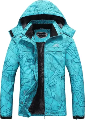 OTU Women's Waterproof Ski Jacket Snowboarding Windbreaker Warm Winter Hooded Mountain Snow Coat