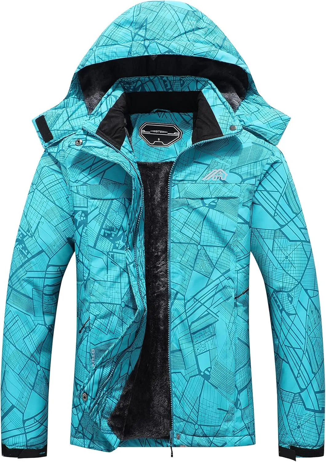 OTU Women's Waterproof Ski Jacket Snowboarding Windbreaker Warm Winter Hooded Mountain Snow Coat