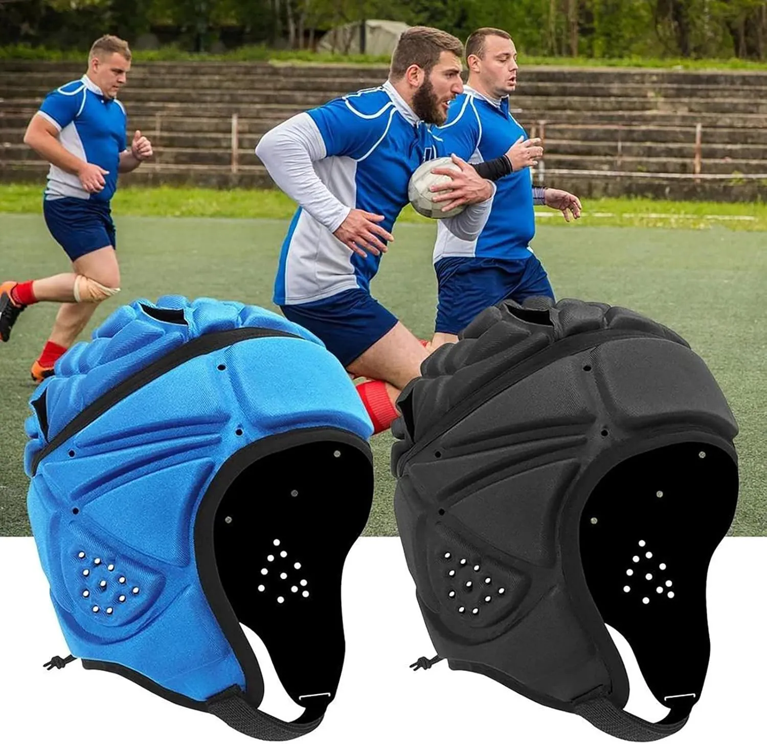 Padded Headgear 7v7 Soft Shell Head Protection Helmet Adjustable Football Goalkeeper Helmet Rugby Helmet Adult