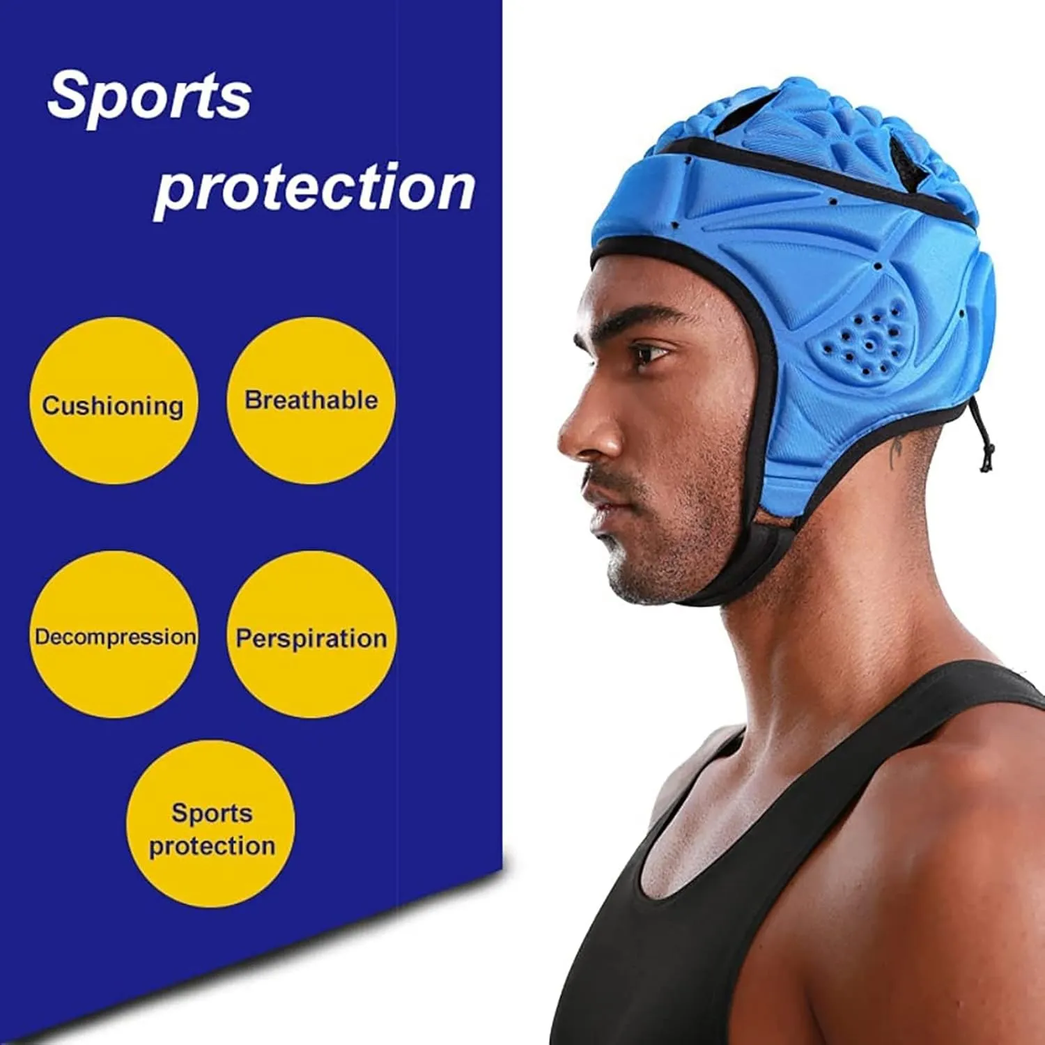 Padded Headgear 7v7 Soft Shell Head Protection Helmet Adjustable Football Goalkeeper Helmet Rugby Helmet Adult