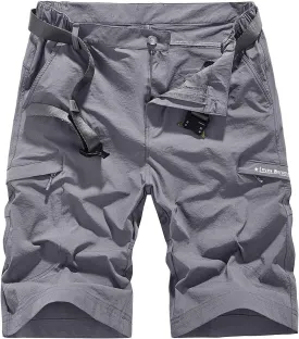 Quick Dry Cargo Hiking Strectchy Shorts Men's Outdoor Summer Causal Work Multi-Pocket Short (No Belt)