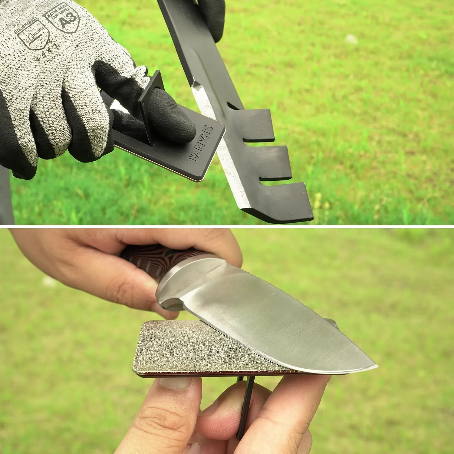 SHARPAL 116N Pocket Diamond Sharpening Card, Coarse(325)/Medium(600)/Fine(1200) Grit, Portable Multi-Tool Kit for Garden Tools, Survival Knives, Files & Blades