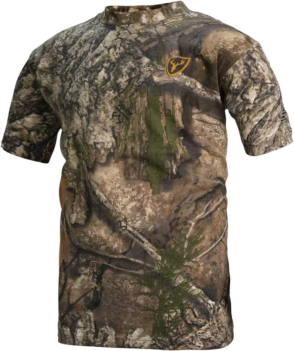 Shield Series Youth Fused Cotton Short Sleeve Shirt, Youth Camouflage Shirt
