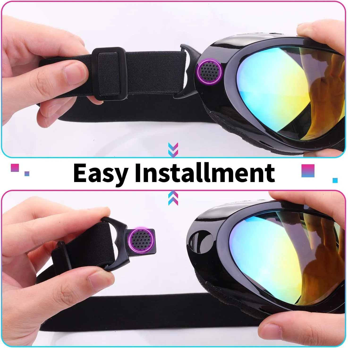Ski Goggles, Pack of 2, Snowboard Goggles for Kids, Boys & Girls, Youth, Men