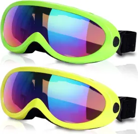 Ski Goggles, Pack of 2, Snowboard Goggles for Kids, Boys & Girls, Youth, Men