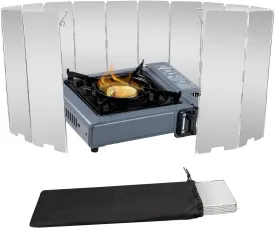 Stove Windscreen, 16 Plates Aluminum Stove Windshield with Drawstring Bag, for Camping, Butane Stoves(16 Plates)