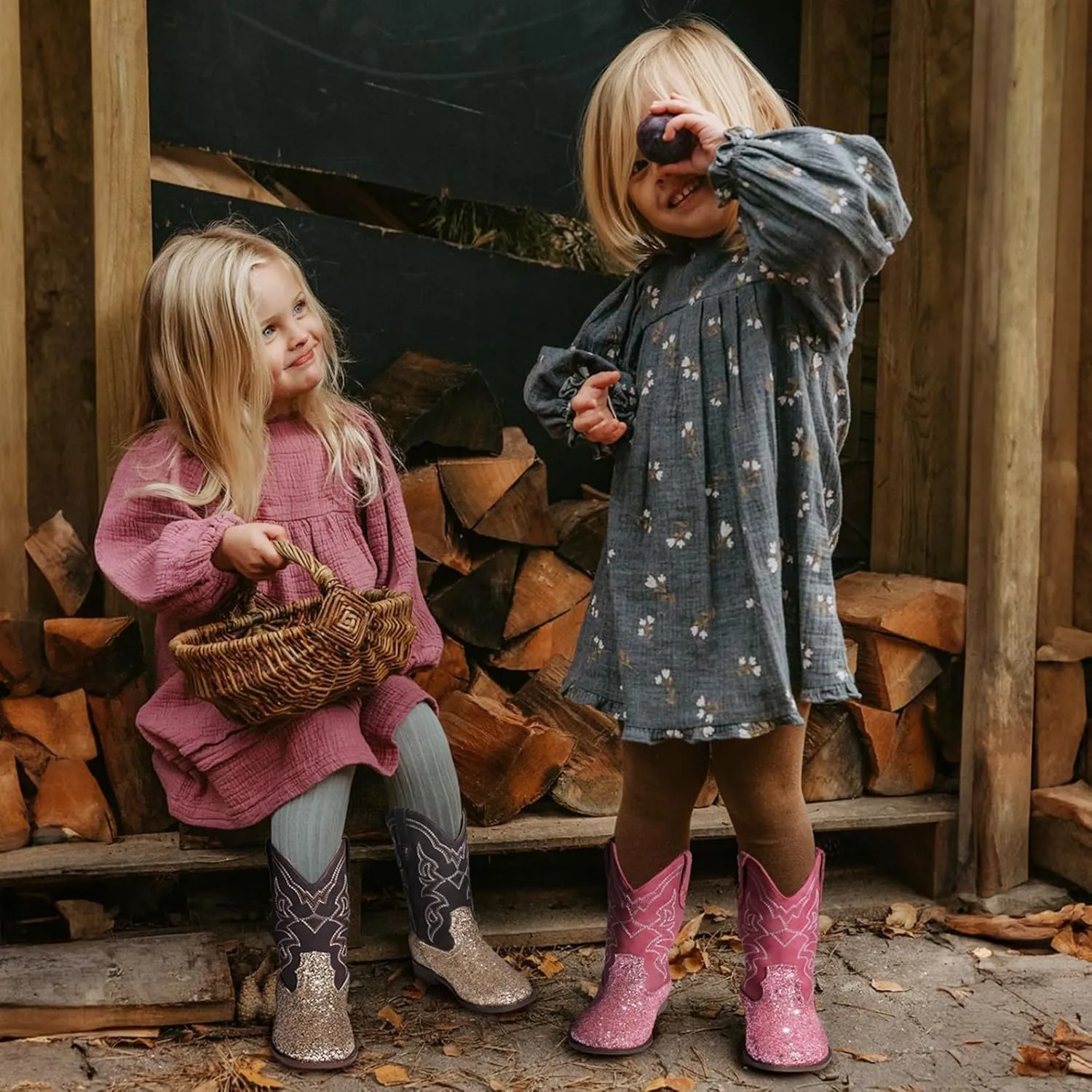 Toddler Girls Cowboy Boots - Cowgirl Western Boot for Kids Mid Calf Riding Shoes Little Kid/Big Kid