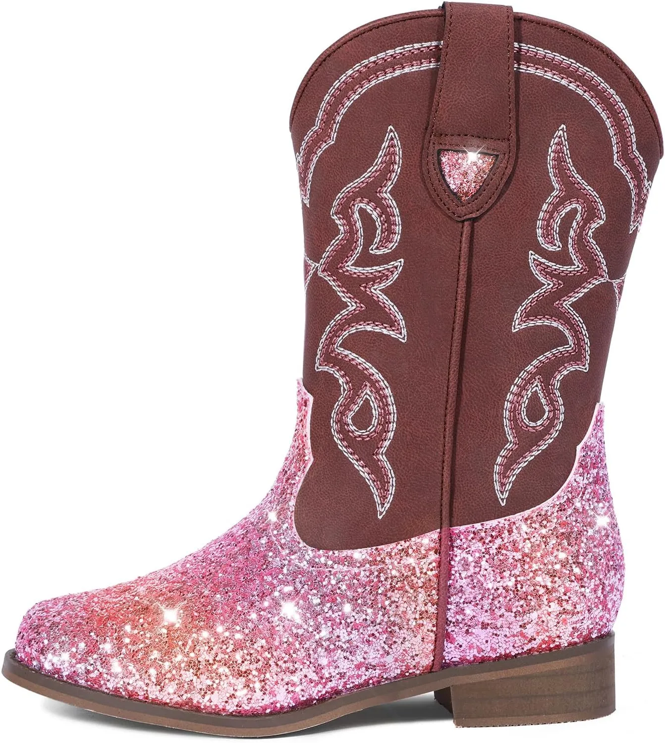 Toddler Girls Cowboy Boots - Cowgirl Western Boot for Kids Mid Calf Riding Shoes Little Kid/Big Kid