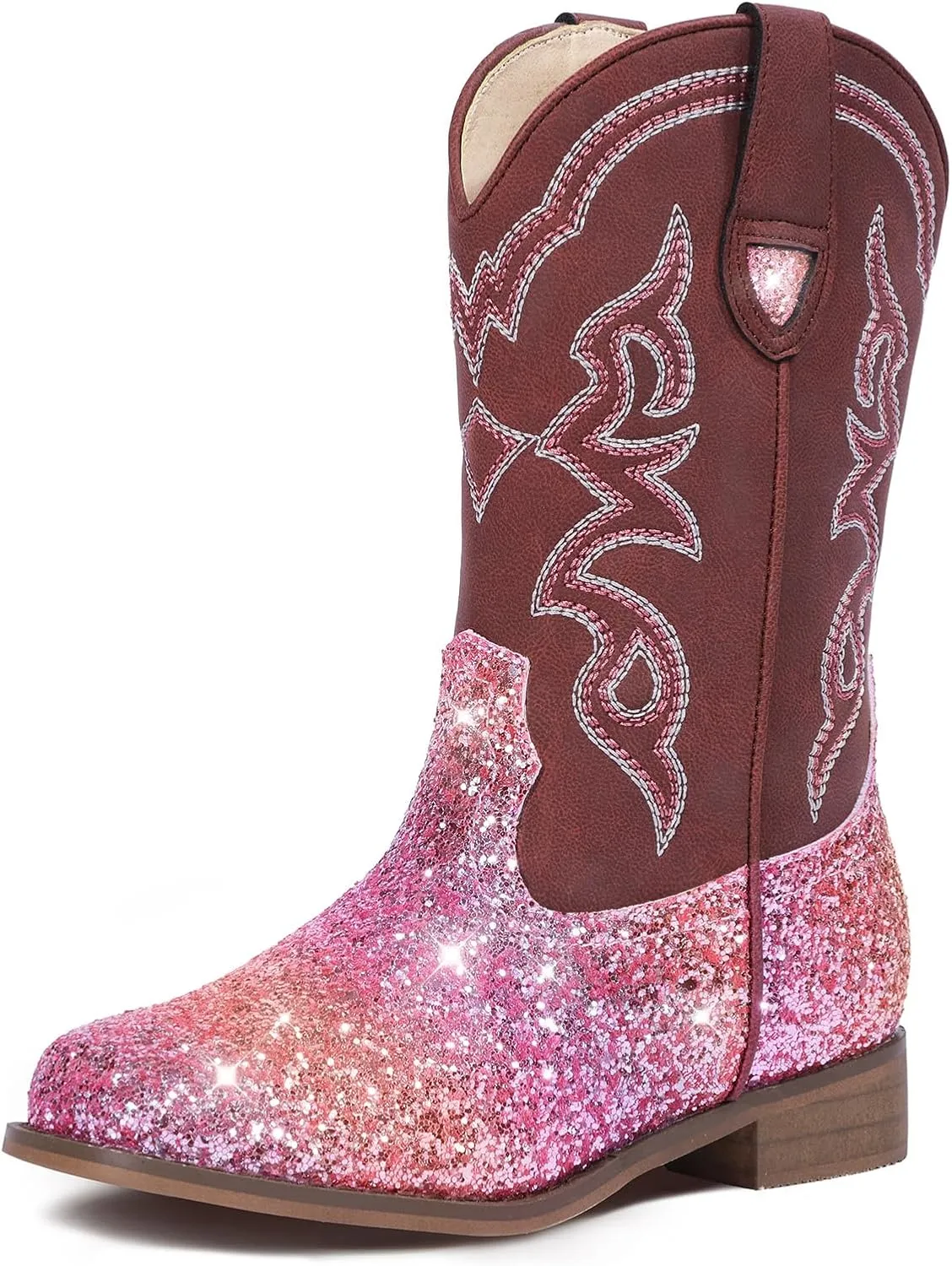 Toddler Girls Cowboy Boots - Cowgirl Western Boot for Kids Mid Calf Riding Shoes Little Kid/Big Kid