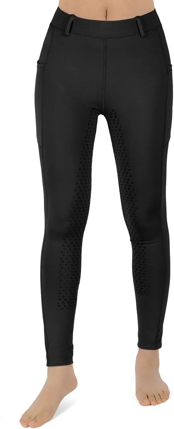 Turnhier Kids Equestrians Breeches Young Girls Horse Riding Pants Child's Schooling Horseback with Full Seat Silicone Pockets