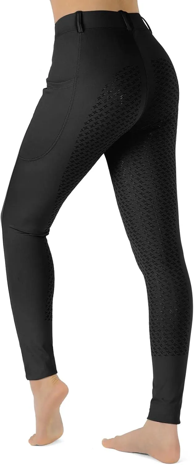 Turnhier Kids Equestrians Breeches Young Girls Horse Riding Pants Child's Schooling Horseback with Full Seat Silicone Pockets
