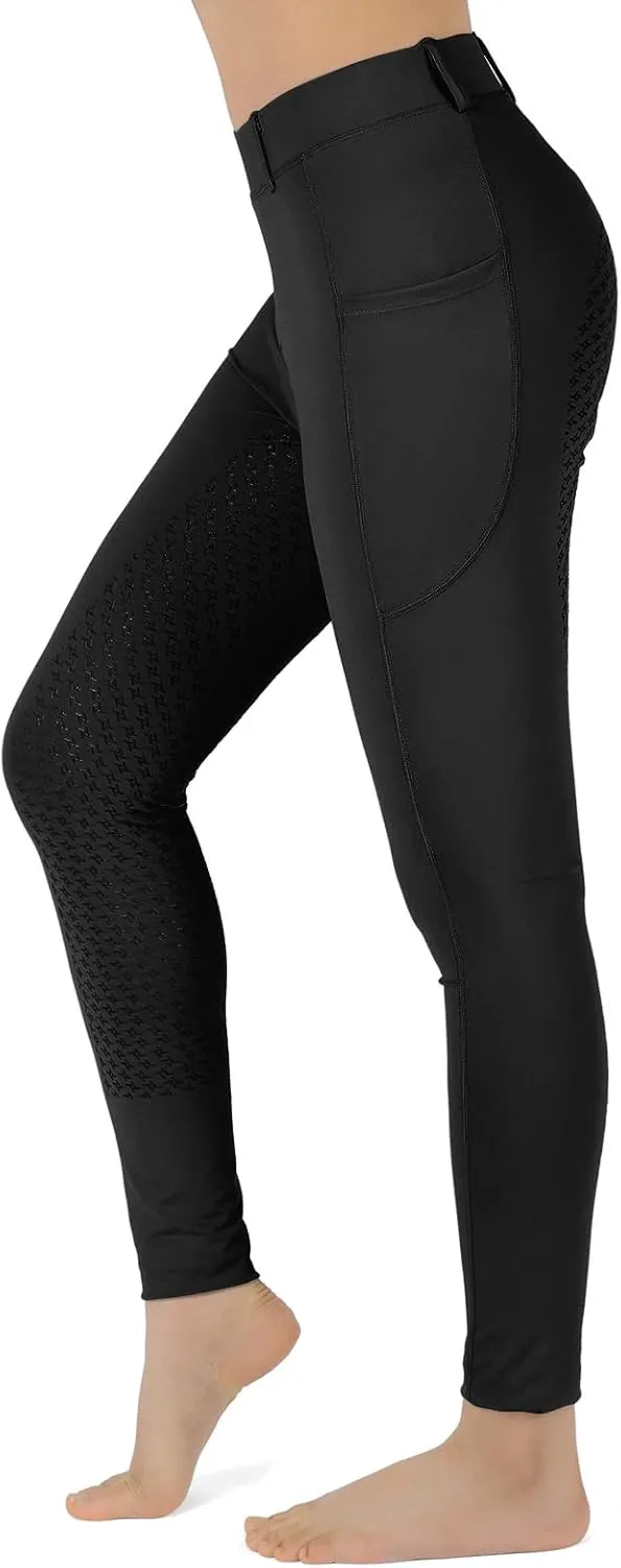 Turnhier Kids Equestrians Breeches Young Girls Horse Riding Pants Child's Schooling Horseback with Full Seat Silicone Pockets
