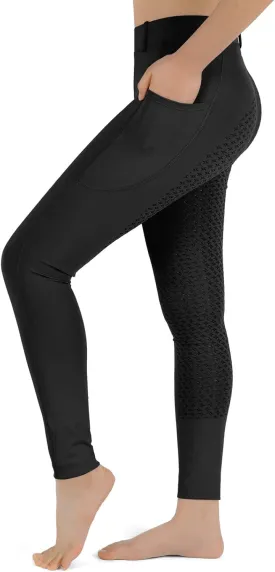 Turnhier Kids Equestrians Breeches Young Girls Horse Riding Pants Child's Schooling Horseback with Full Seat Silicone Pockets