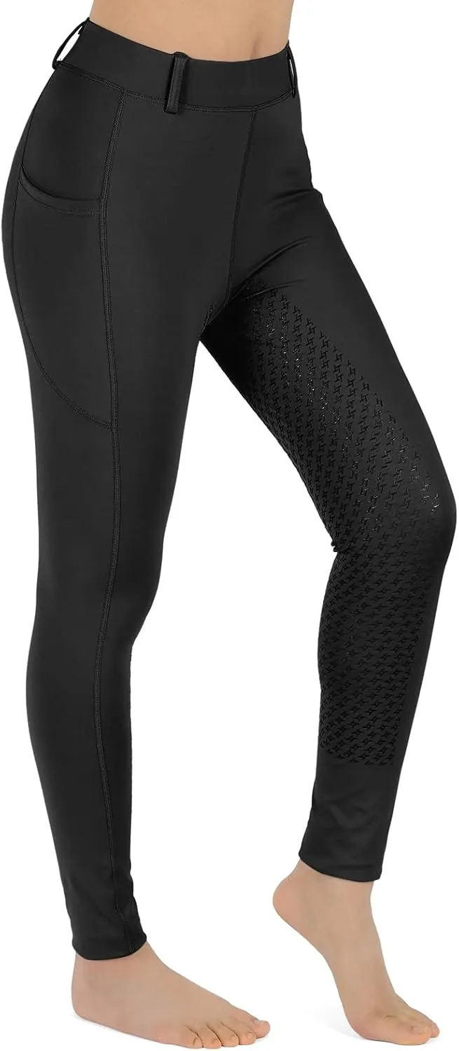Turnhier Kids Equestrians Breeches Young Girls Horse Riding Pants Child's Schooling Horseback with Full Seat Silicone Pockets