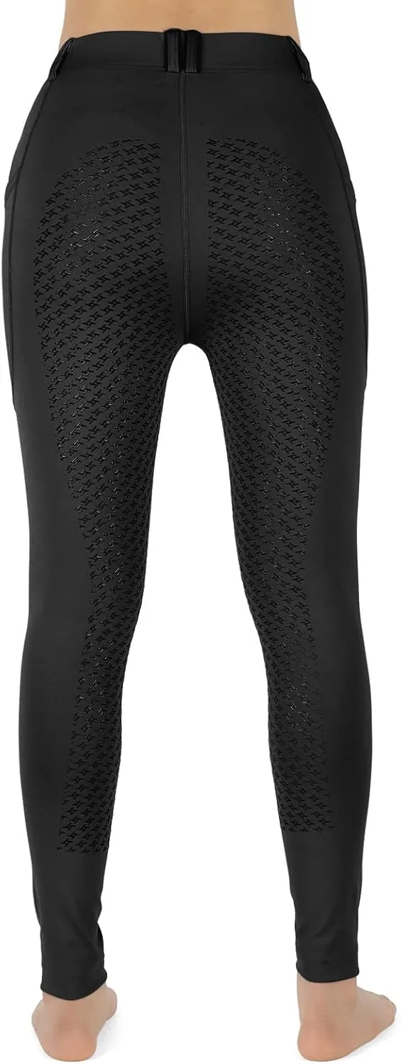 Turnhier Kids Equestrians Breeches Young Girls Horse Riding Pants Child's Schooling Horseback with Full Seat Silicone Pockets