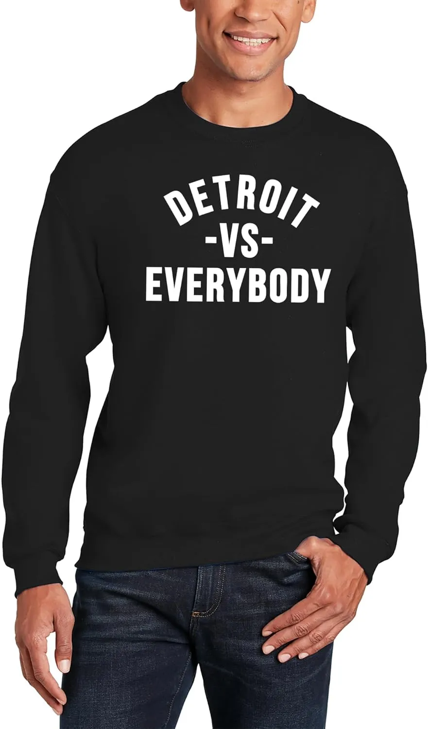 UGP Campus Apparel Detroit Vs Everybody - Michigan Pride Crewneck Sweatshirt