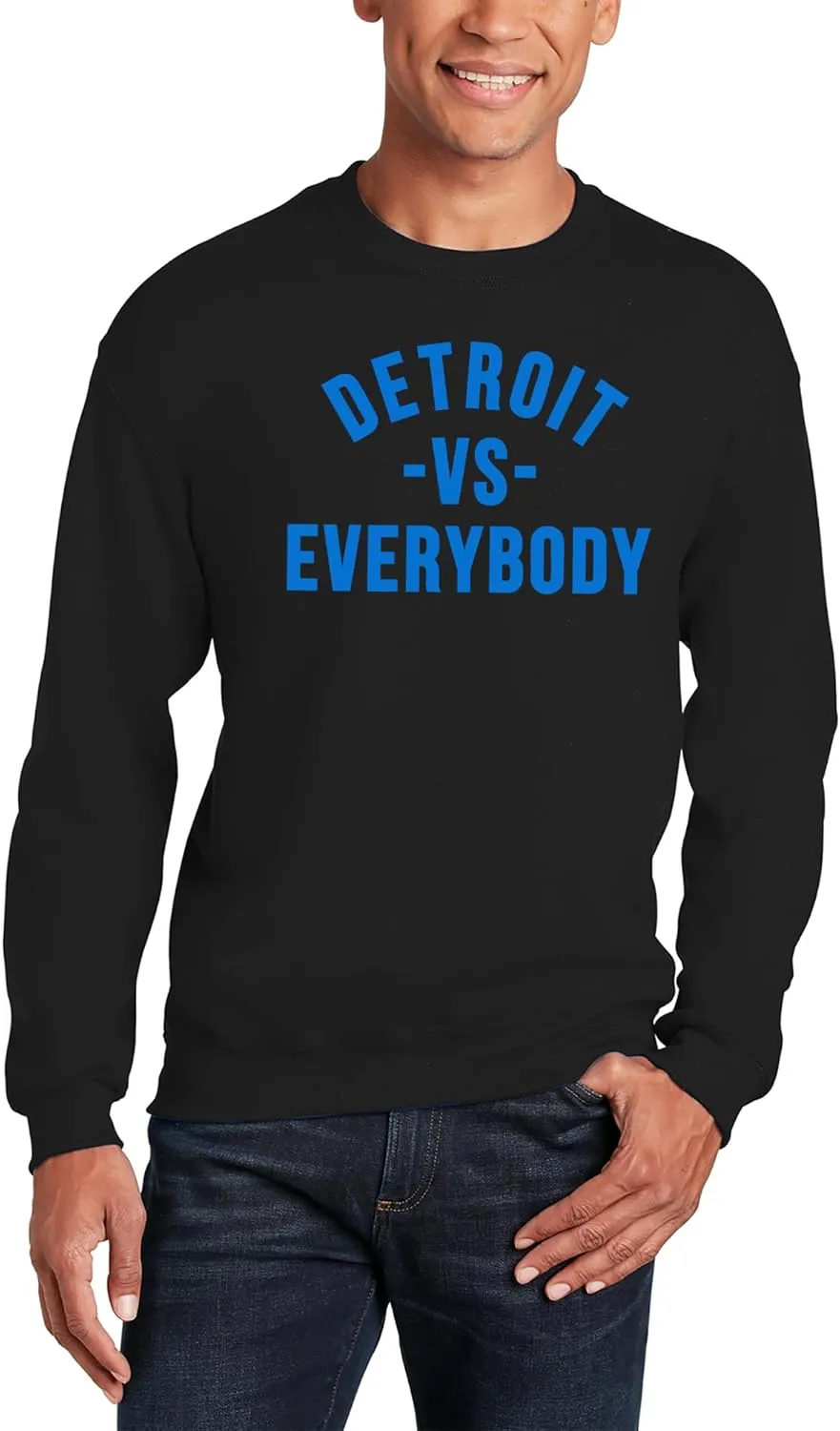 UGP Campus Apparel Detroit Vs Everybody - Michigan Pride Crewneck Sweatshirt