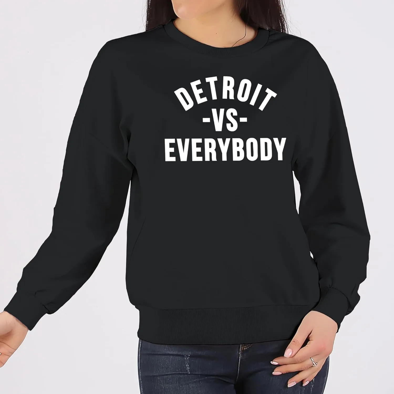 UGP Campus Apparel Detroit Vs Everybody - Michigan Pride Crewneck Sweatshirt