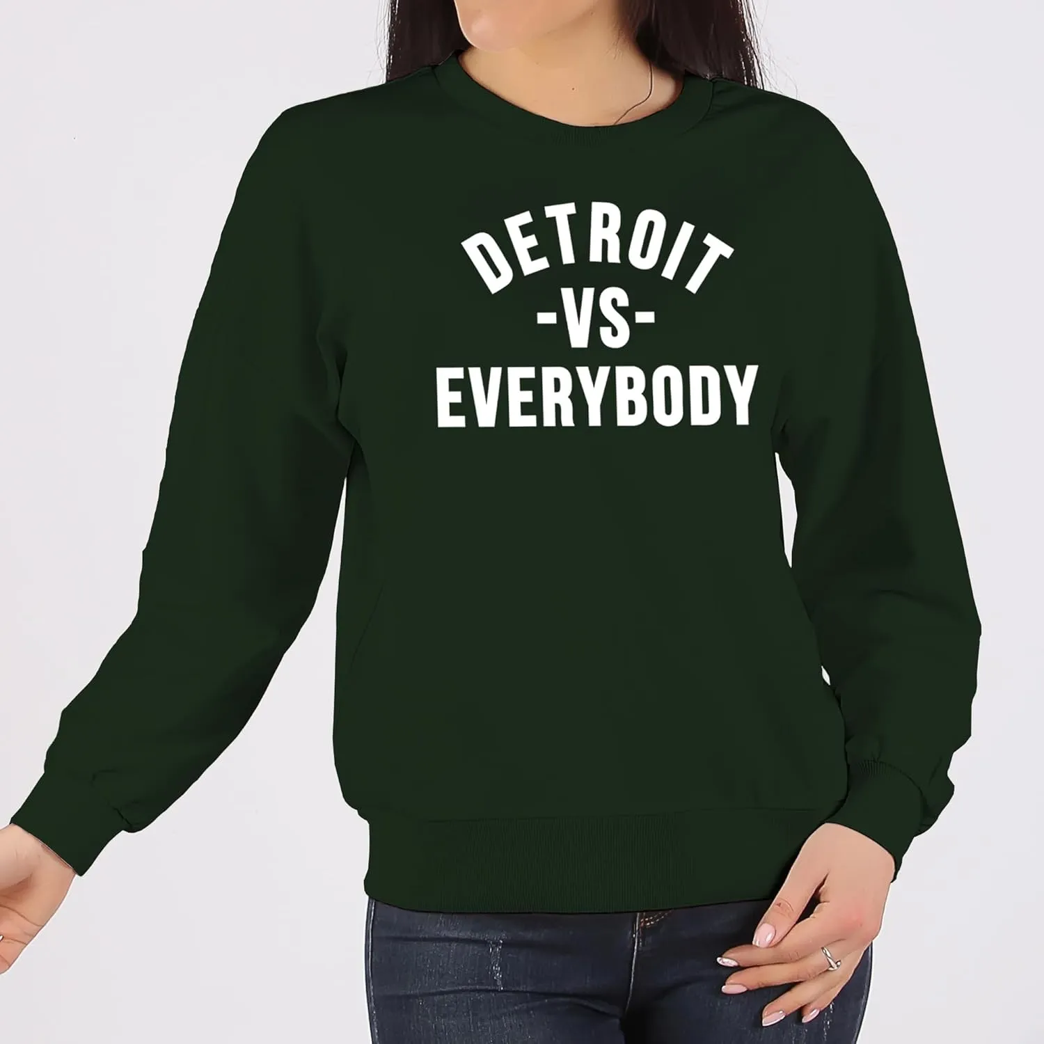 UGP Campus Apparel Detroit Vs Everybody - Michigan Pride Crewneck Sweatshirt