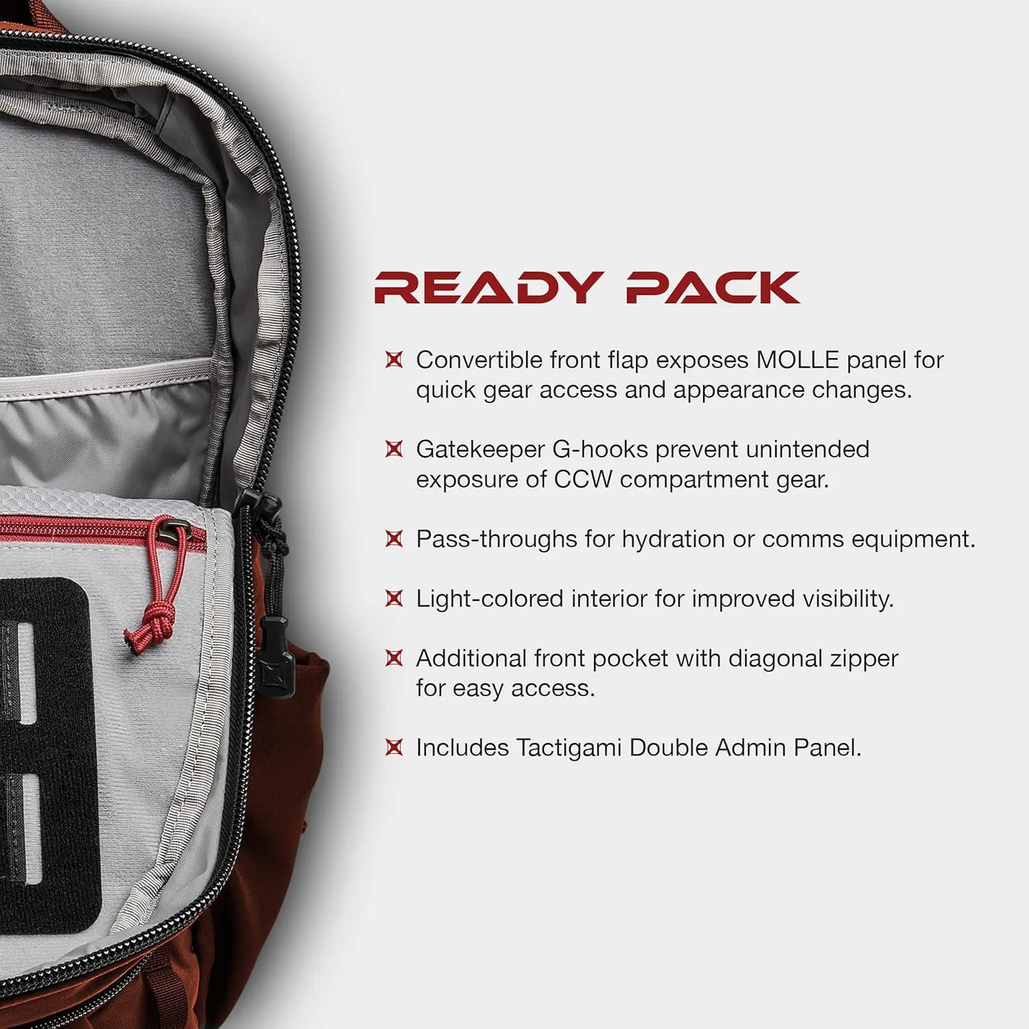 Vertx Ready Pack Tactical Backpack 20L for CCW, EDC, Travel, Work, Overlanding, Hiking, Camping, Tactical Gear, Tropic Multicam