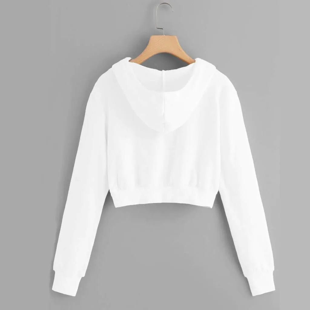 Women Zip Up Hoodies Cropped Long Sleeve Sweatshirts Jackets Y2k Comfy Casual Crop Tops Teen Girls Clothes 2025