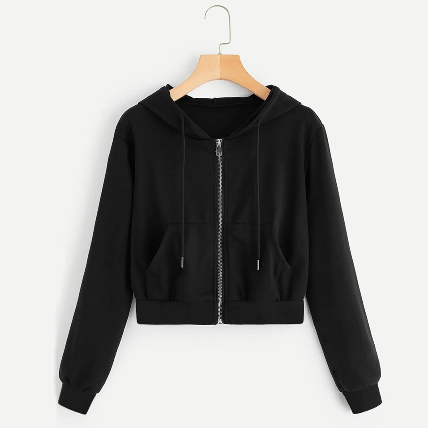 Women Zip Up Hoodies Cropped Long Sleeve Sweatshirts Jackets Y2k Comfy Casual Crop Tops Teen Girls Clothes 2025