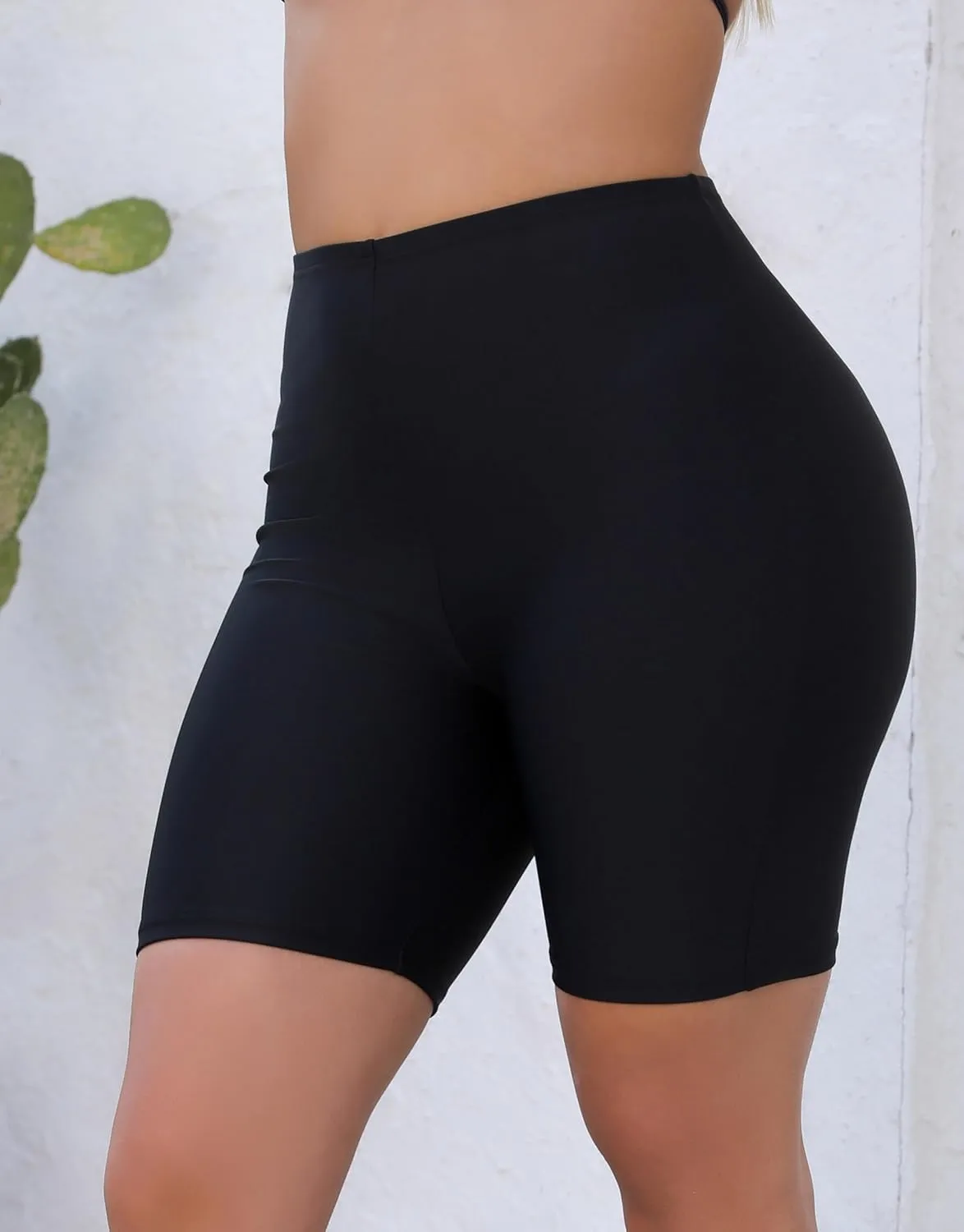 Women's 7" Plus Size High Waisted Boardshorts Swimsuit Boy Shorts Bikini Bottoms Swim Shorts