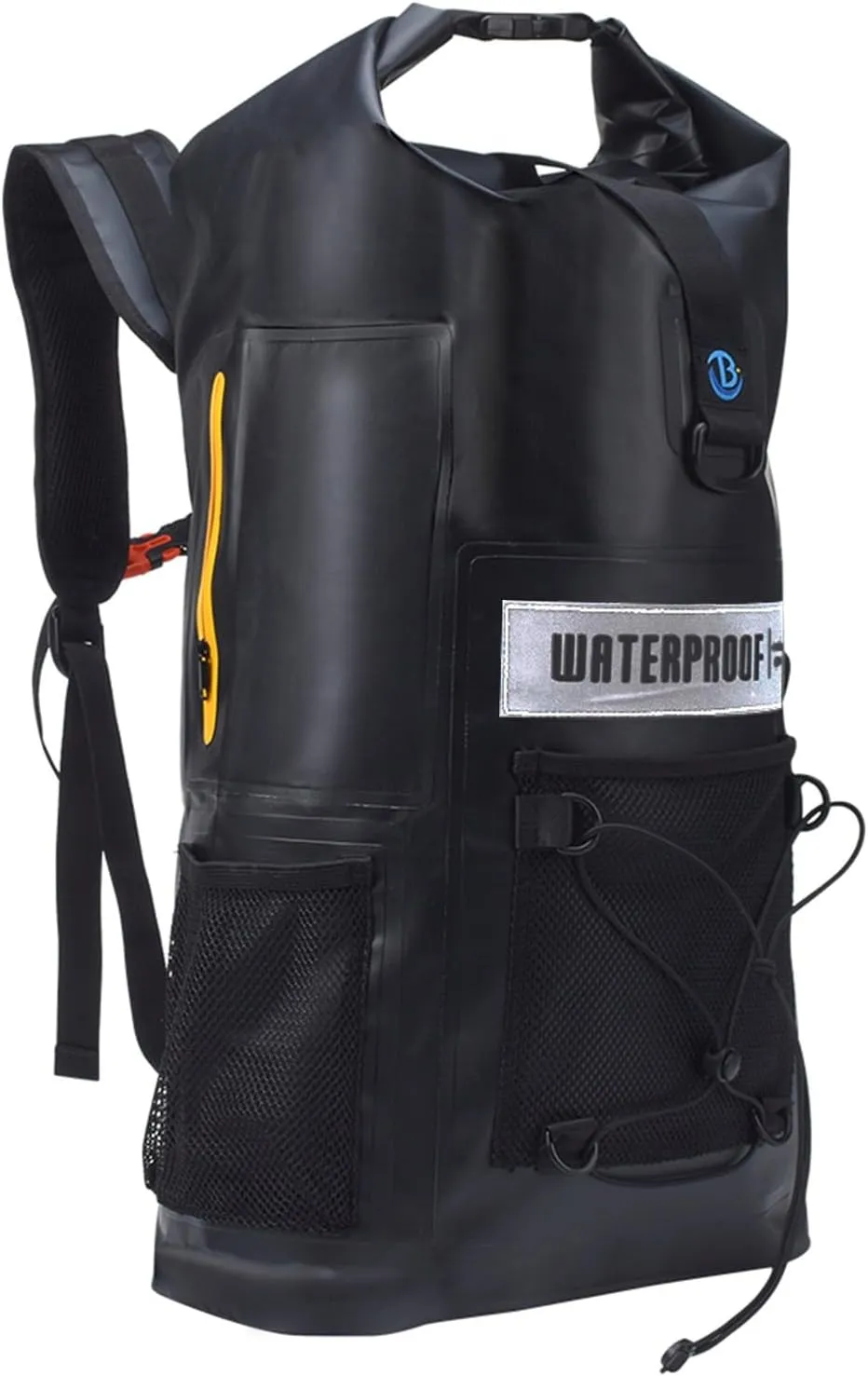 XhuangTech Waterproof Dry Bag Backpack, 32L Heavy-Duty Roll Top Dry Sack Storage Bag for Kayaking, Rafting, Hiking, Camping, Travel, Boating & Beach, Floating Outdoor Gear Dry Backpack for Men (Black)